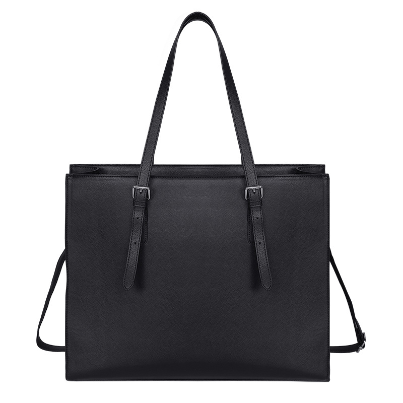 High Quality Black Business Briefcase, Luxury Laptop Shoulder Satchel Leisure Bag(Black)