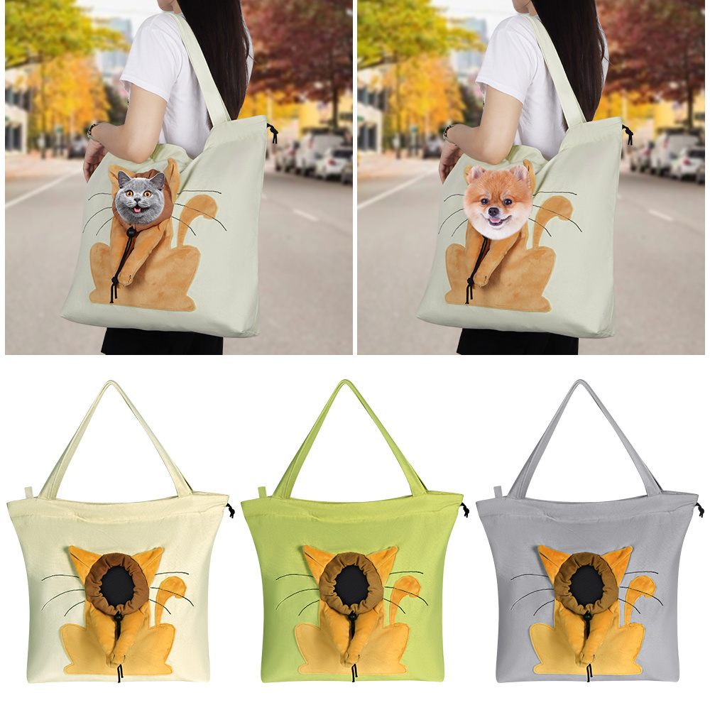 Pet Puppy & Kitten Travel Bag Outdoor Small Dog Shoulder Bag Canvas Comfortable Sling Tote Bag