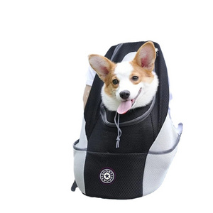 Portable Dog Carry Pack Travel Breathable Pet Dog Bag Carrying Out Double Shoulder Dog Backpacking Carrier with Chihuahua Puppy