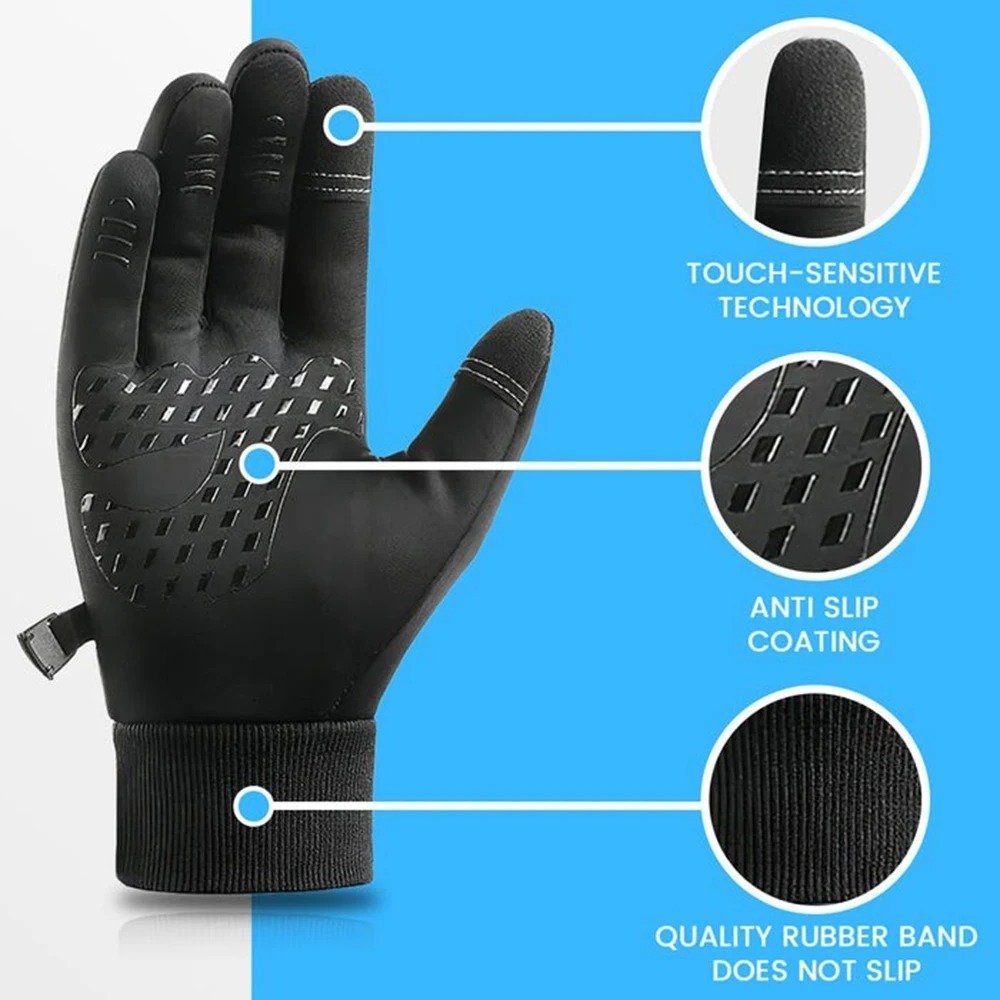 Winter Snow Ski Gloves Light Men Thermal Fleece Cold Wind Waterproof Touch Screen Outdoor Running Bike Hand Gloves