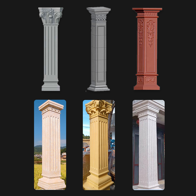 ABS Plastic silicone rubber concrete roman pillar column molds