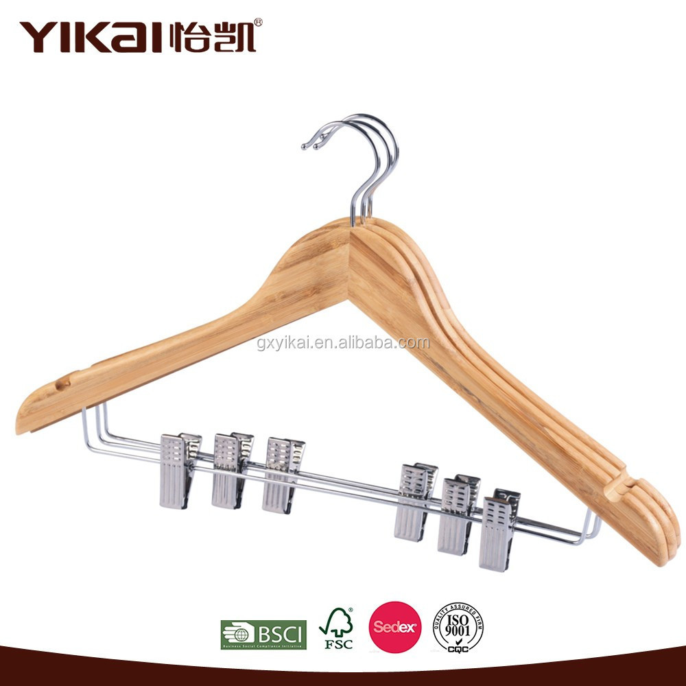 Durable Coat Hangers Smooth Suit Hangers with Durable Metal Clips Premium Wood Hangers for Jacket