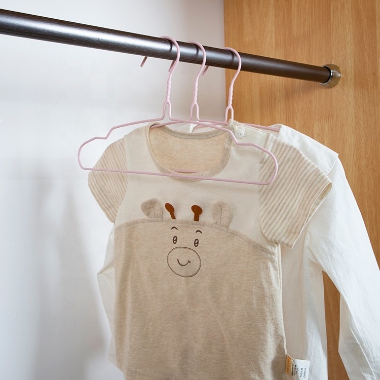 YIKAI Metal Wire Cute Small Children Safe Shirt Hangers Saving Space Colorful Bulk Hanger