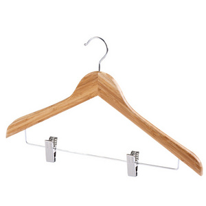 Durable Coat Hangers Smooth Suit Hangers with Durable Metal Clips Premium Wood Hangers for Jacket