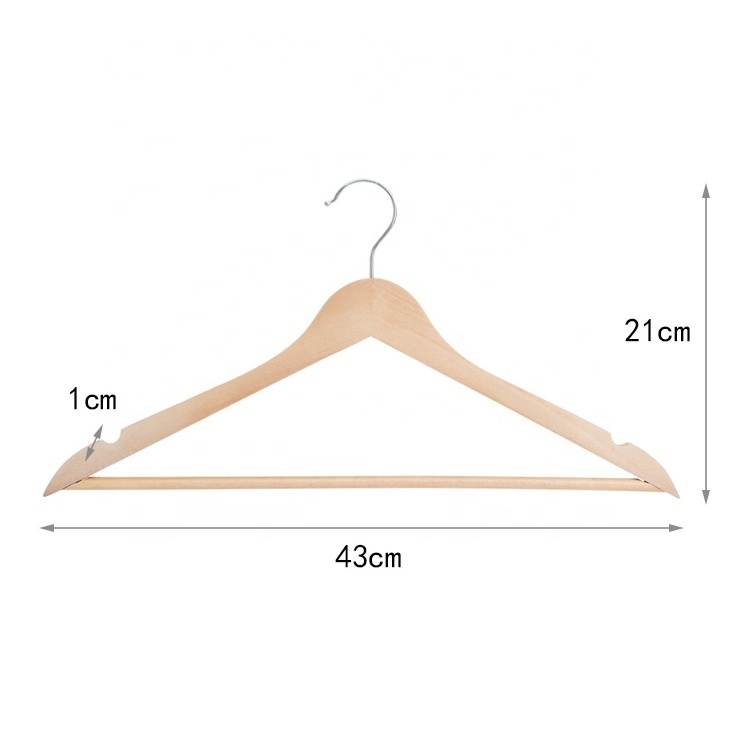 Top Quality Anti-slip Nature Wooden Clothes Hanger Rack for Coat Shirt Storage