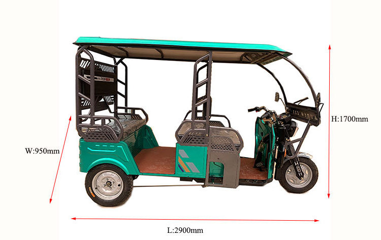 Hot Selling Safely and Popular 6 Passengers Type electric tricycle for passenger and electric Tuktuk For Taxi