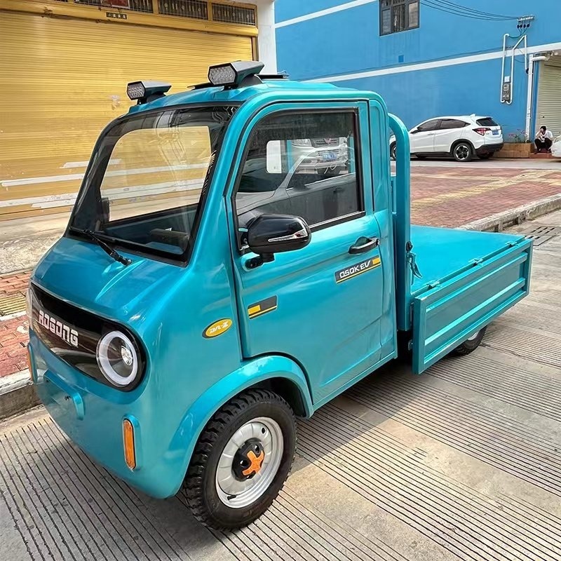 Mini Four-Wheel Electric Pickup Vehicle Trike Tricycles Electric Truck with cargo box