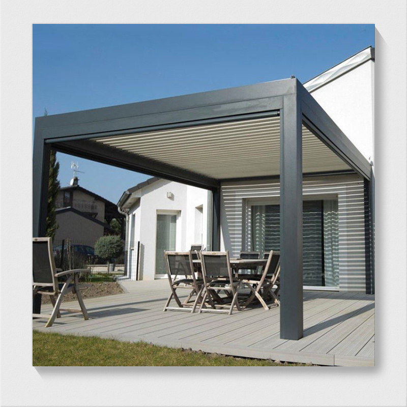 Louvered Pergola Aluminum Gazebo With Adjustable Roof For Outdoor Pergola