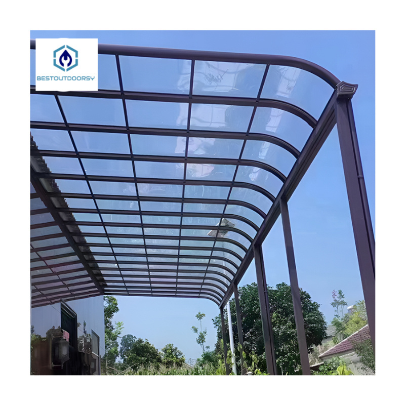 Outdoor Aluminum Easy Assemble Solid Polycarbonate Gazebo Shed Balcony Canopy