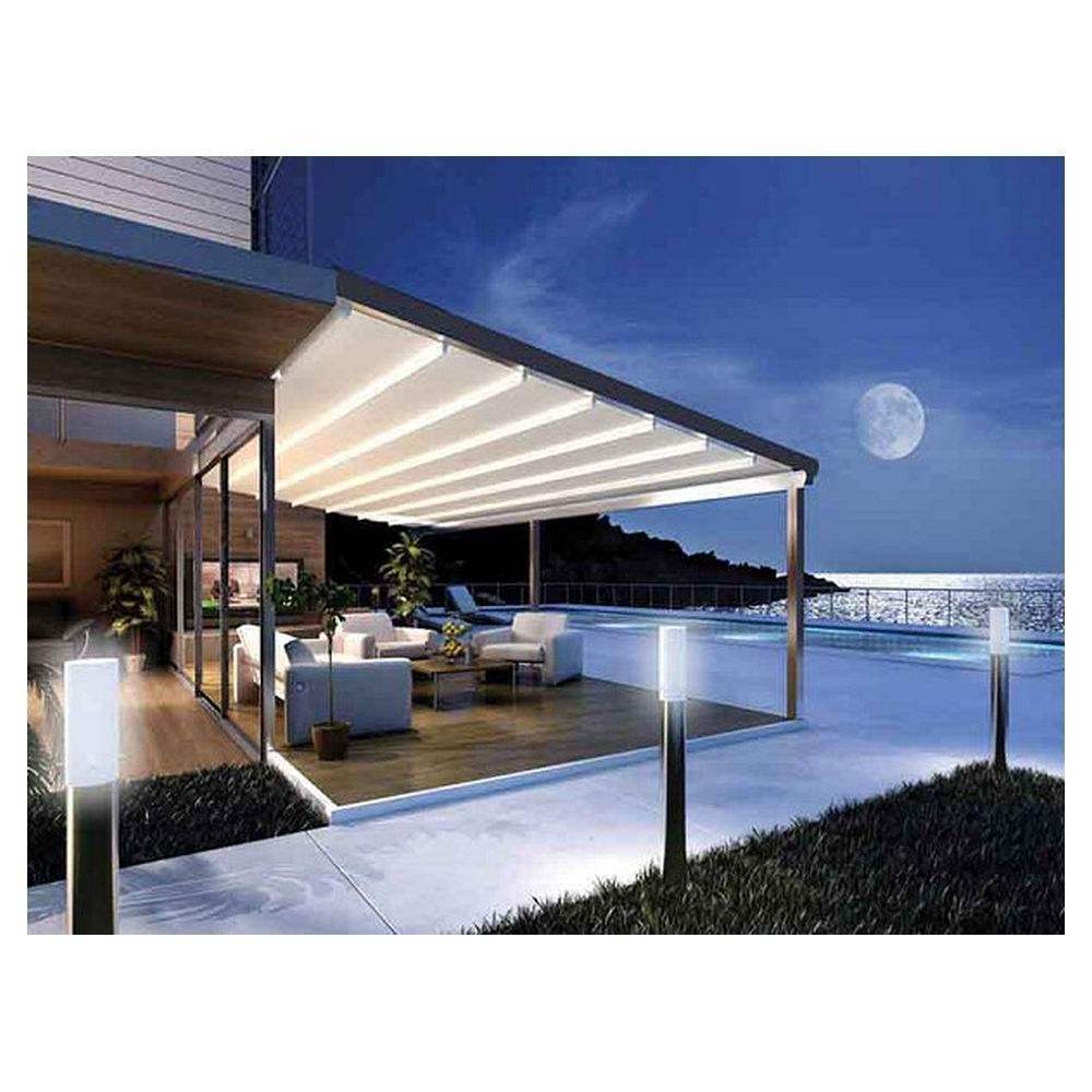 Outdoor Retractable Canopy Folding Pergola Aluminum PVC Roof Motorized Garden Gazebo