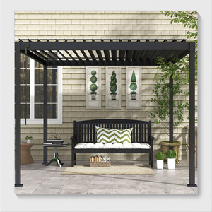 Outdoor Patio Pergola Waterproof Motorized Gazebo With Screens And Lights Aluminum Pergola