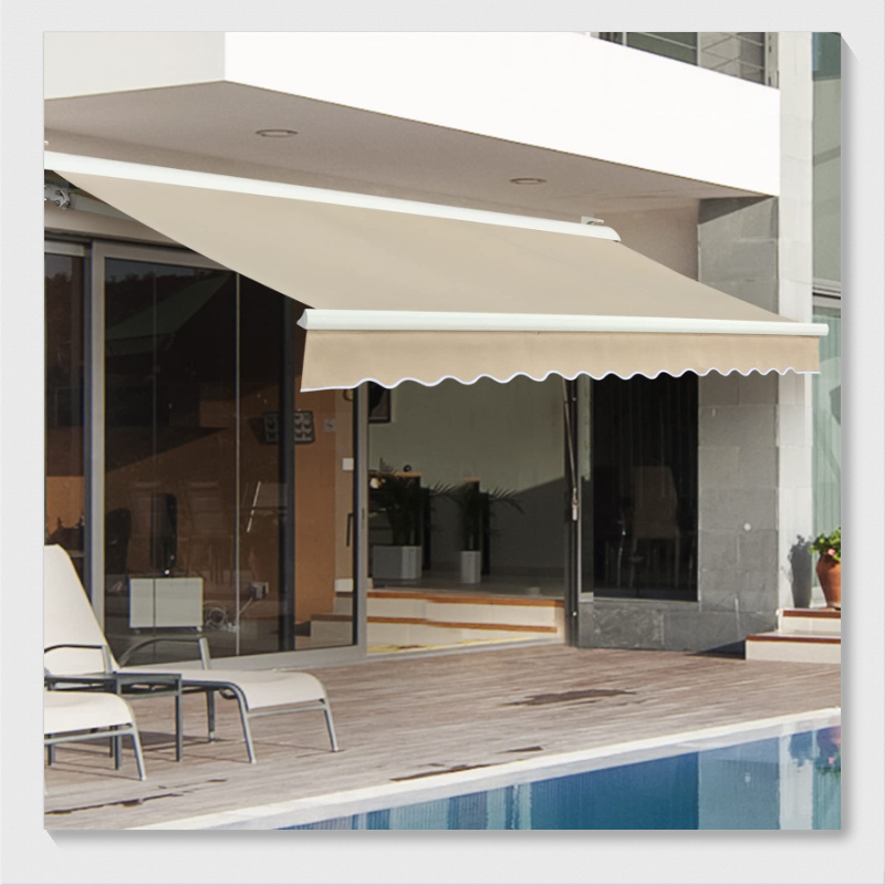 Large Outdoor Retractable Awning Tent Outdoor Windows Canopy Full Cassette Motorized Patio Double Awning