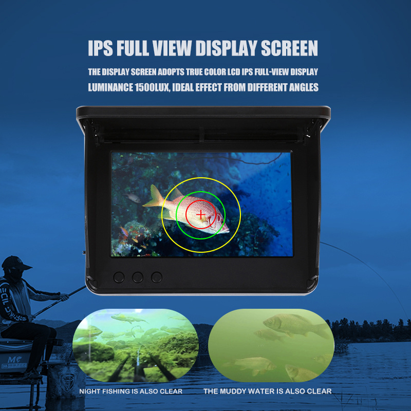 Portable 4.3 Inch Screen 0.6-73m Fish Finder Underwater Fishing Camera Monitor