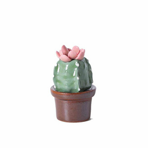 Ceramic fleshy cactus mini potted desktop decorations car decorations simulation plant ceramic ornaments