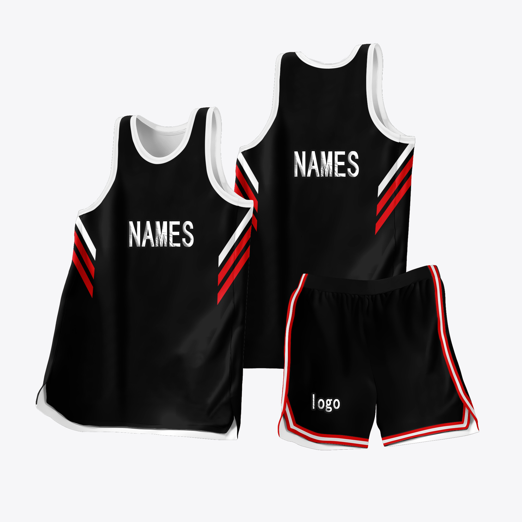 Men's Custom Black Basketball Jerseys Wholesale Blank Polyester Sublimation Quick Dry Sportswear for Basketball Players