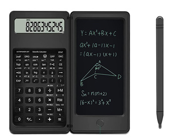 Solar Power Dual Electric Scientific Folding Portable Calculator 6 inches with Smart LCD Writing Screen for daily office study