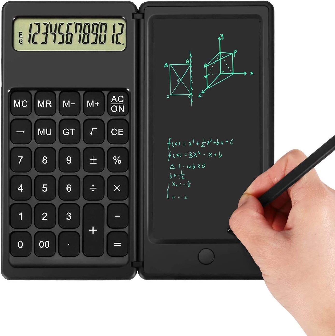 Solar Power Dual Electric Scientific Folding Portable Calculator 6 inches with Smart LCD Writing Screen for daily office study