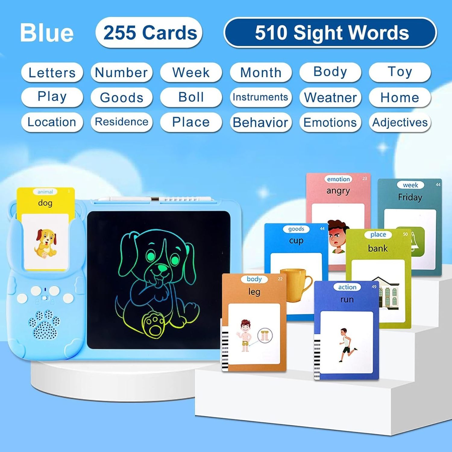 Best Gift Children Playing Speech Therapy Machine Toys 224 Sight Words Educational Talking Flash Card With graphic tablet draw