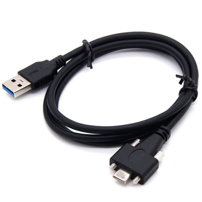 Dongguan Guangying Panel Mount Industrial USB A To USB C Type C with Screw Data Cable Dual Screw Locking cable