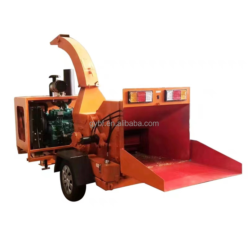 Forestry hydraulic self-feeding Diesel Wood Chipper tree branch leaf garden Organic Soil shredder mobile crusher machine