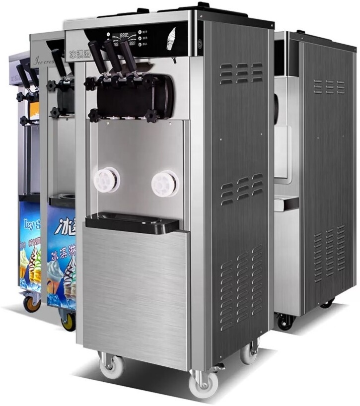 two compressor 7 days refresh quiet Floor Standing Three Flavor Professional Fruity Soft Serve Ice Cream Maker