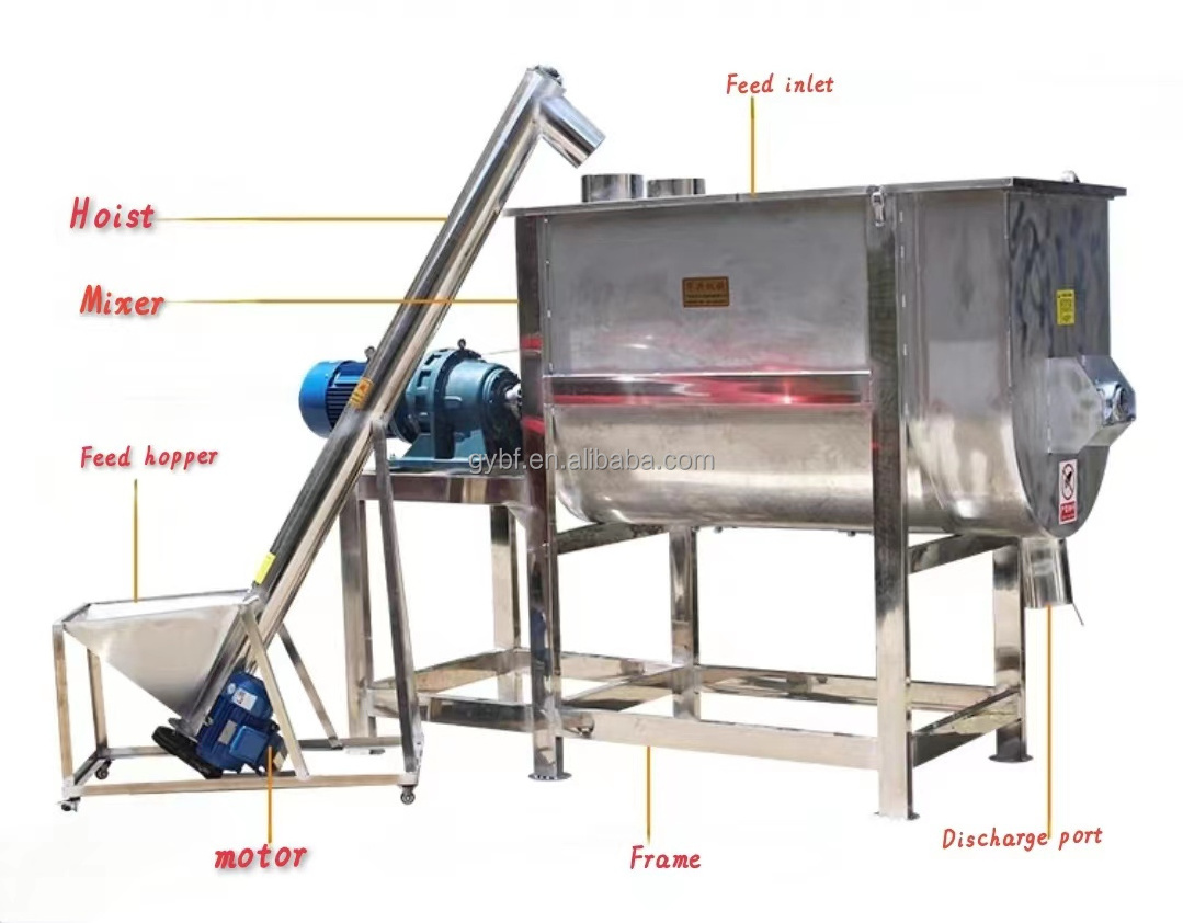 100kg 50 kg ribbon mixer mushroom substrate 500kg coal powder dry powder horizontal ribbon mixer price Philippines hot selling