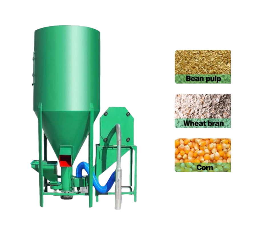 Farm Bran, maize, soybean, cereal feed grinder and mixer animal feed processing corn grinder machine