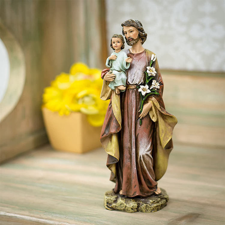 Custom Home Decorative Resin Jesus Statue with Children Catholic Religious Statue by Resin Crafts