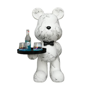 GY Wholesale Custom In Resin Crafts Bearbrick With Tray  78cm Height Sculpture for Home Decor