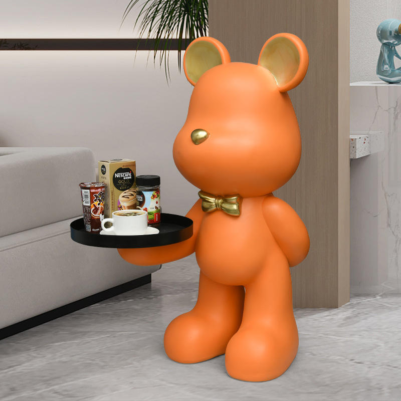 GY Wholesale Custom In Resin Crafts Bearbrick With Tray  78cm Height Sculpture for Home Decor