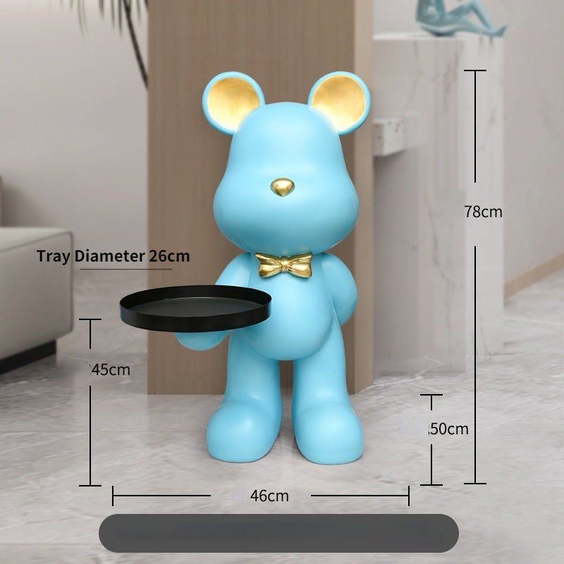 GY Wholesale Custom In Resin Crafts Bearbrick With Tray  78cm Height Sculpture for Home Decor