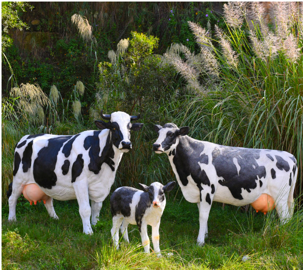 Customizable ODM OEM high quality life size resin fiberglass cow statue large animal sculpture