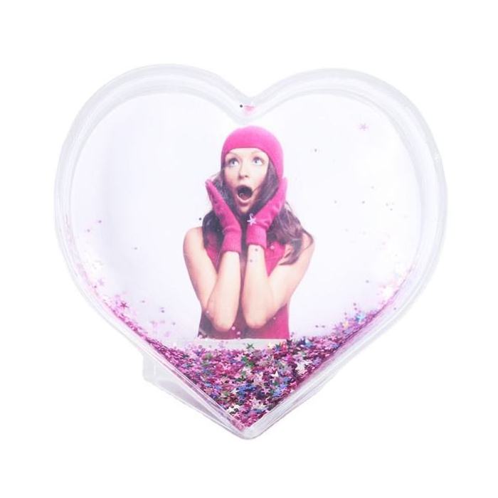 New Product Resin Crafts Gift Heart Shape Photo Snow Globe for Romantic Valentine's Day Surprises Loving Wedding Anniversaries