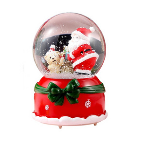 2024 Resin Crafts Crystal Ball Merry Christmas Snow Globe for Sparkling Holiday Window Displays Cozy Fireplace Decorations