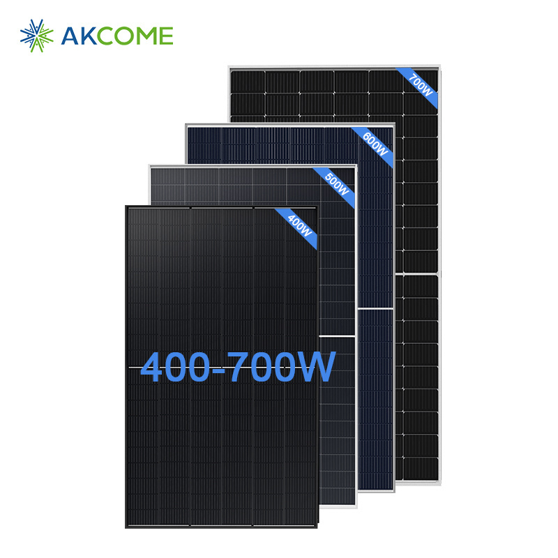 Akcome 48v 410 Watt Full Black PV Solar Panel Bifacial Mono Solar In Europe 400w 415w Panel