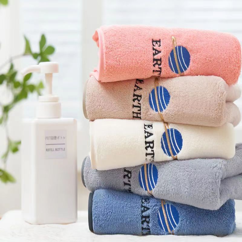 The quick dry thickened adult towel softer embroidery face hand bath towel