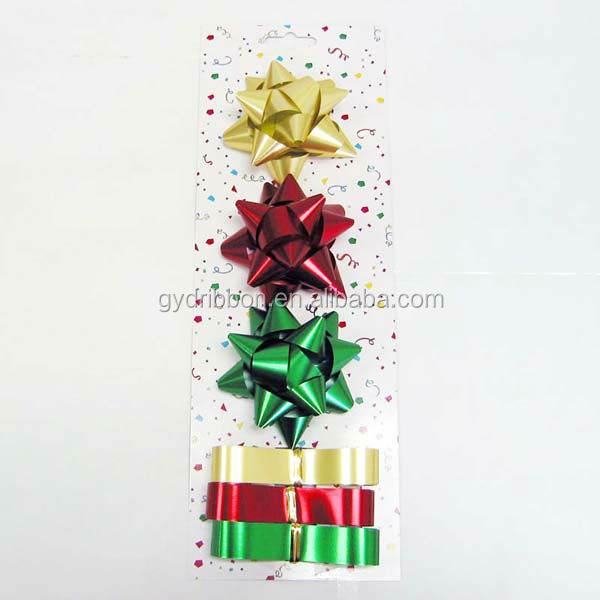 Hot Sale Various Colors Star Ribbon Bow as Well as PP Ribbons For Gifts Packing