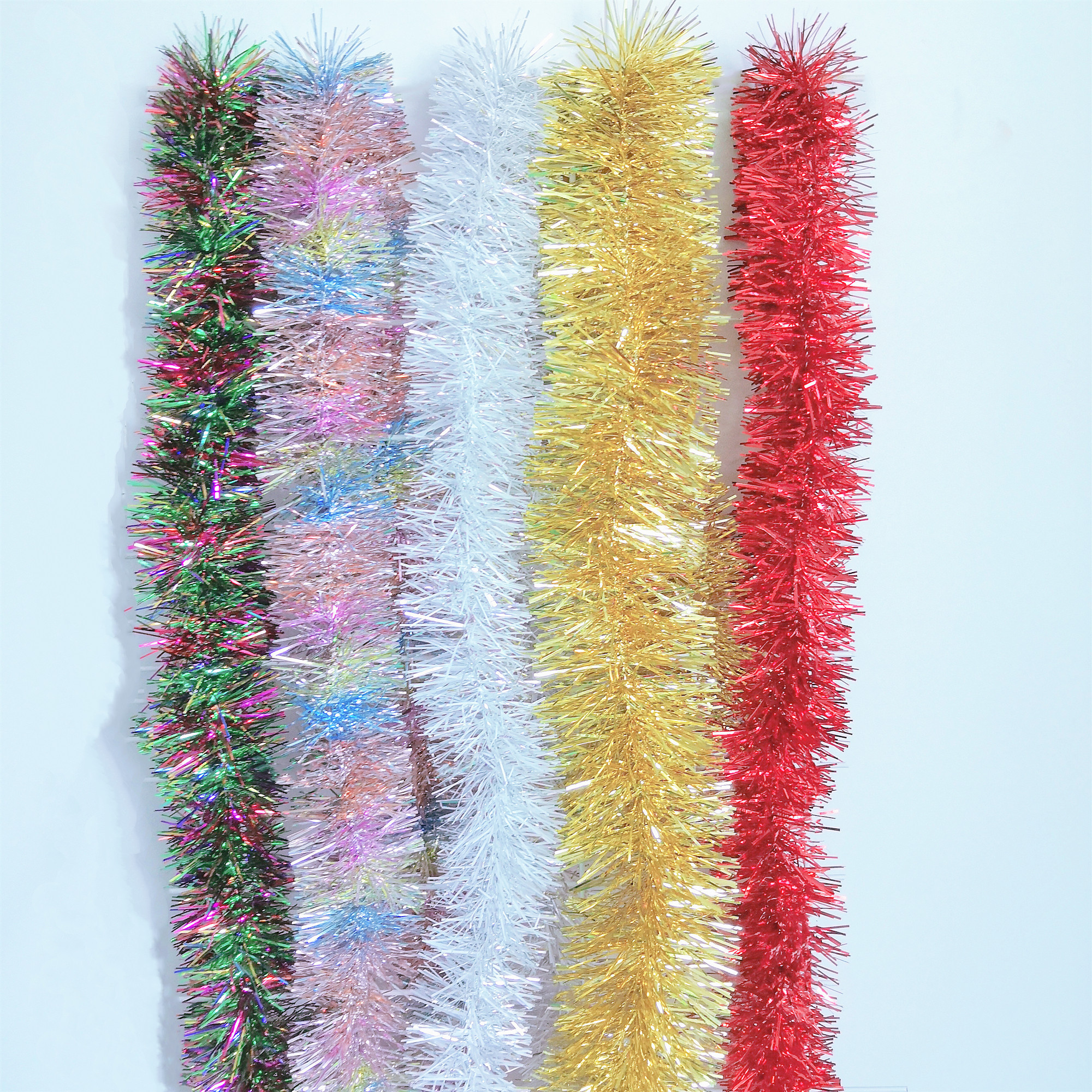 Hot selling and promotional shiny Christmas tinsel garland wire tinsel garland making machine