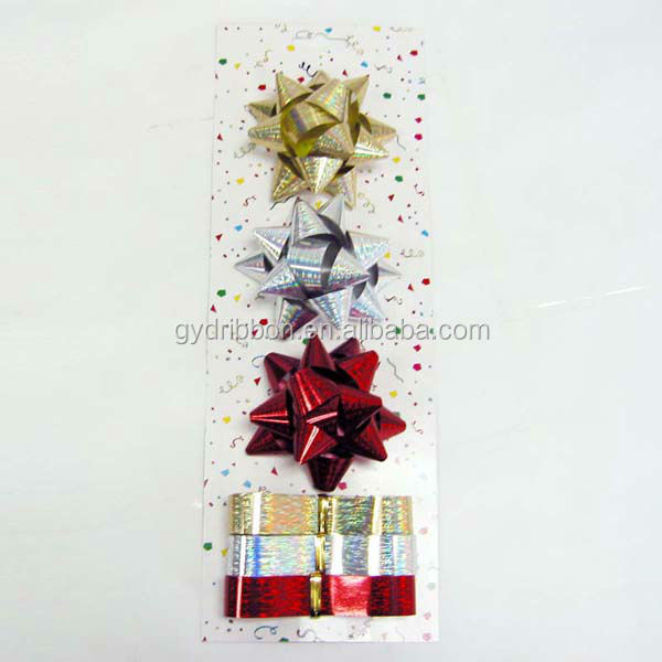 Hot Sale Various Colors Star Ribbon Bow as Well as PP Ribbons For Gifts Packing