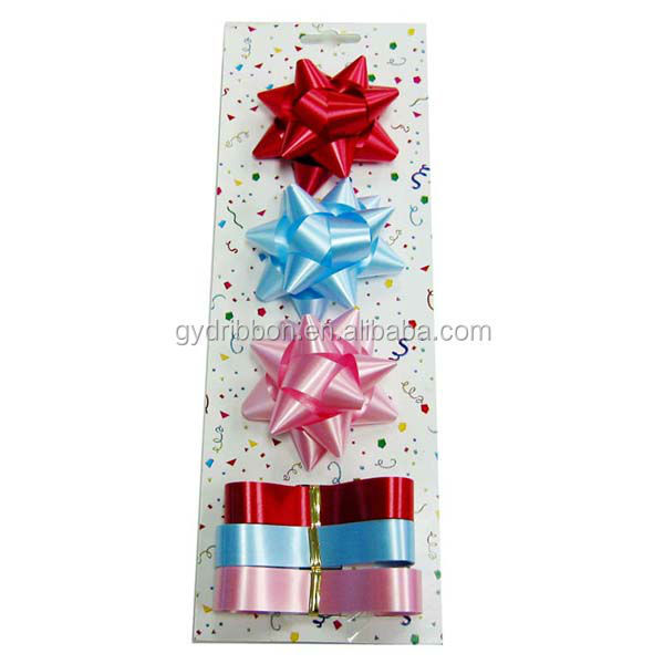 Hot Sale Various Colors Star Ribbon Bow as Well as PP Ribbons For Gifts Packing