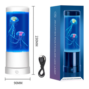 Kids Fantasy RGB Color Changing Portable Novelty Mood Decoration Lava Lamp Light Emitting Diode Aquarium Lamp Jellyfish Lamp