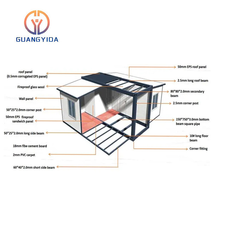 Manufacturer Supply Steel Structure Prefabricated Movable Prefab Portable Container House 40Ft Expandable Modular Homes