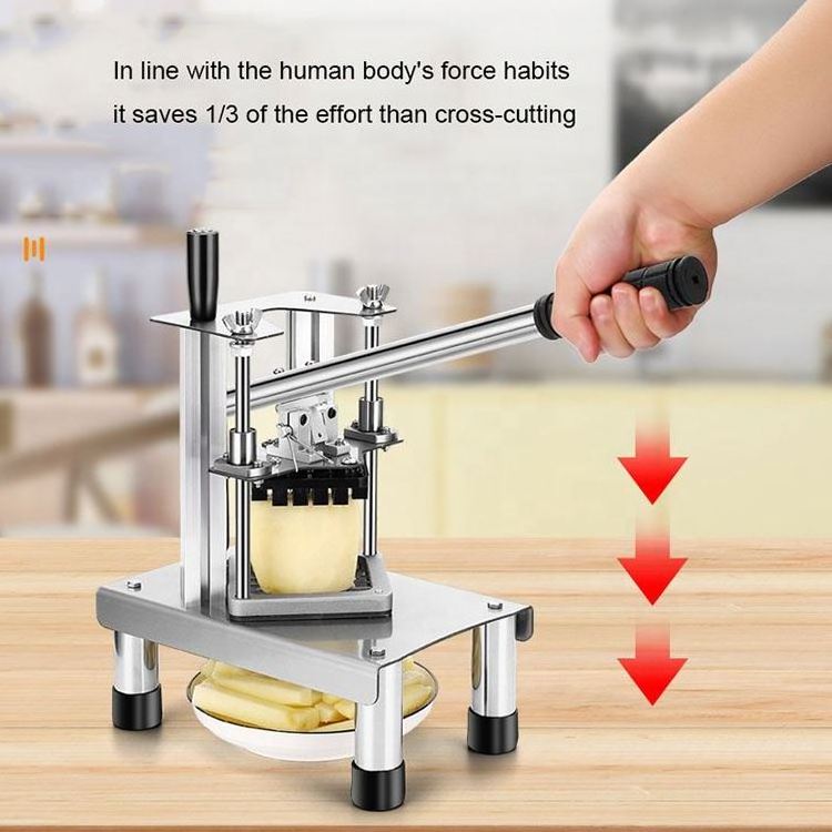 Kitchen Tools Slicer Potato Chips Cutting Machine Manual Potato Cutter Shredder Stainless Steel French Fry Cutter