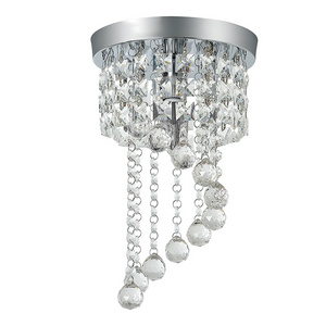 Modern Flush Mount S-Shaped Raindrop Crystal LED Chandelier Pendant Ceiling Light for Bedroom Hallway Dining Living Room Kitchen