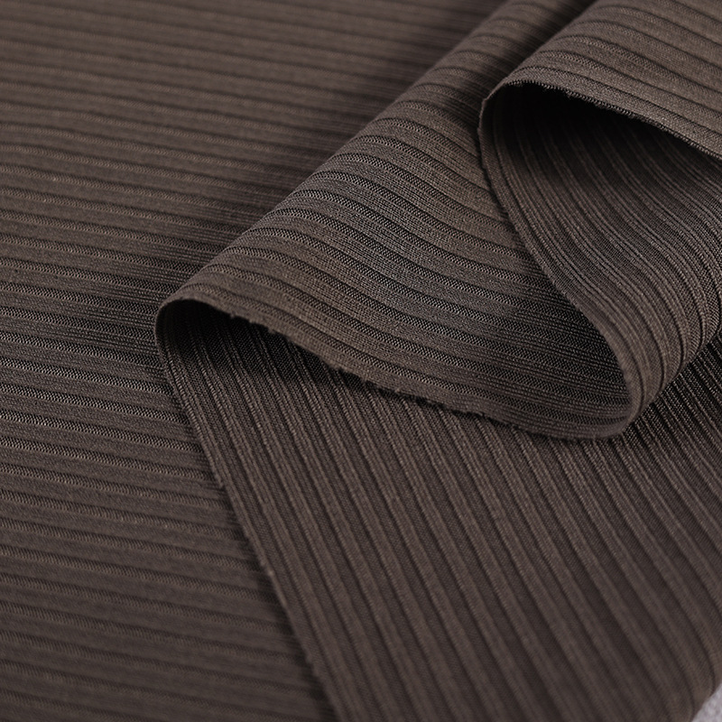 custom polyester spandex 4x2 4x4 2x2 1x1 ribbed poly elastane stretch thick rib net knit fabric price for tops garment