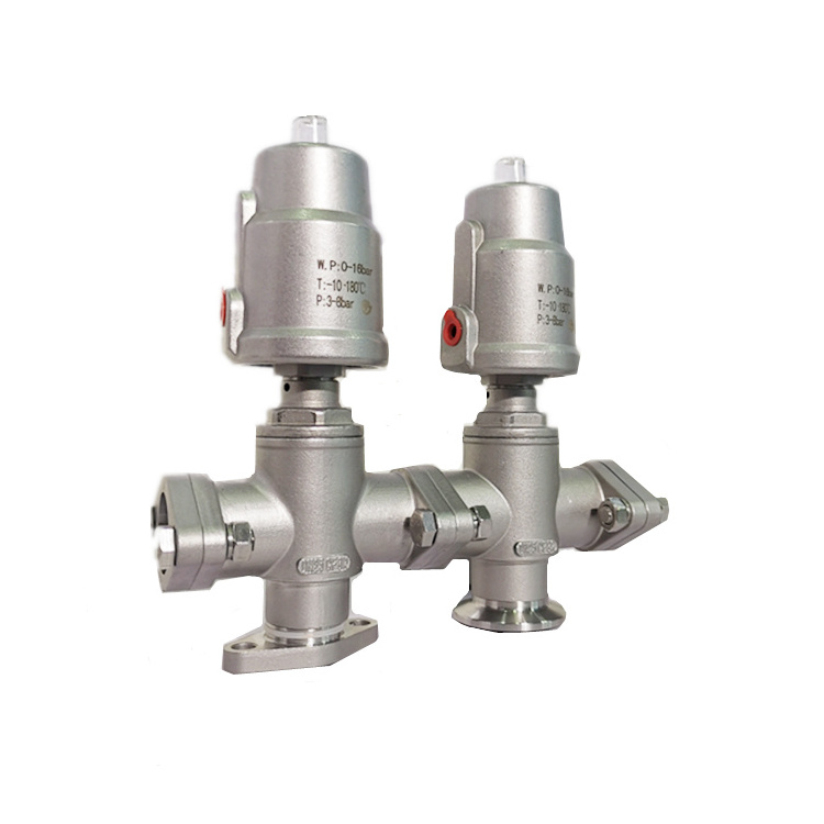 Valve for beer equipment filling stainless steel fast mixing pneumatic connected Angle seat valve  made in China