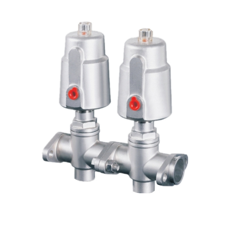 Valve for beer equipment filling stainless steel fast mixing pneumatic connected Angle seat valve  made in China