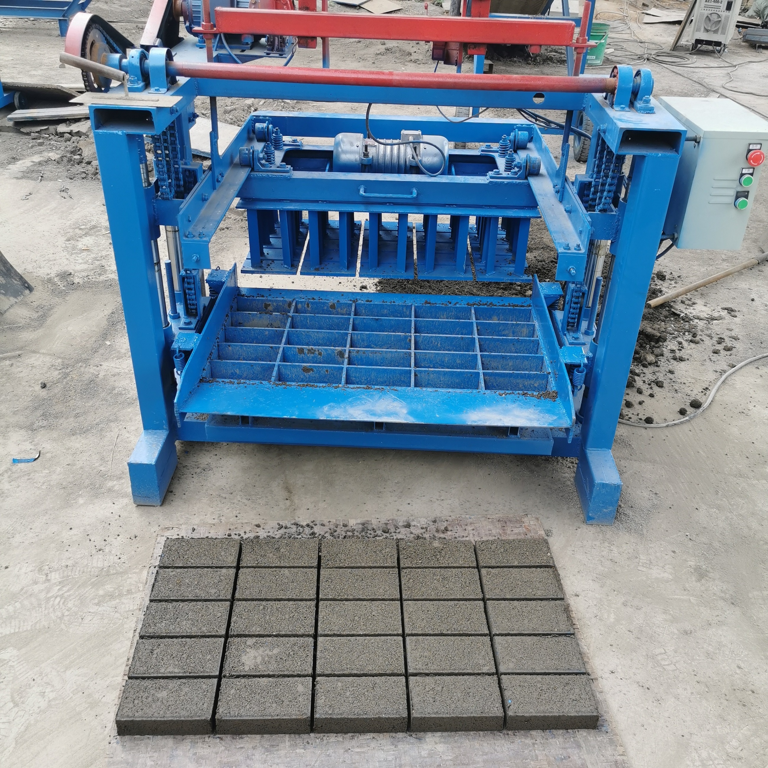 4-35Low cost brick making machinery block making machine make390-190-190 round hole hollow brick automatic brick machine