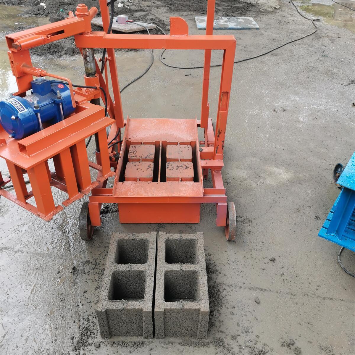 Cheap and good 2-45 mobile block machine home small concrete block machine to make 400-200-200mm square hole hollow bricks