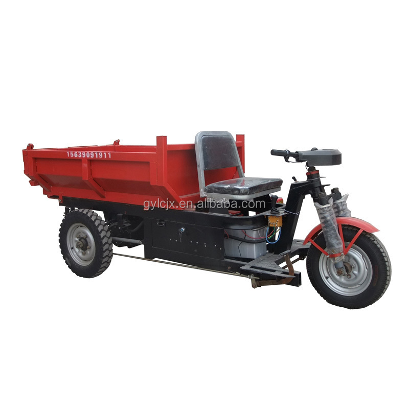 Electric 3 wheel mining tricycle / heavy loading electric car prices / hydraulic cargo trike